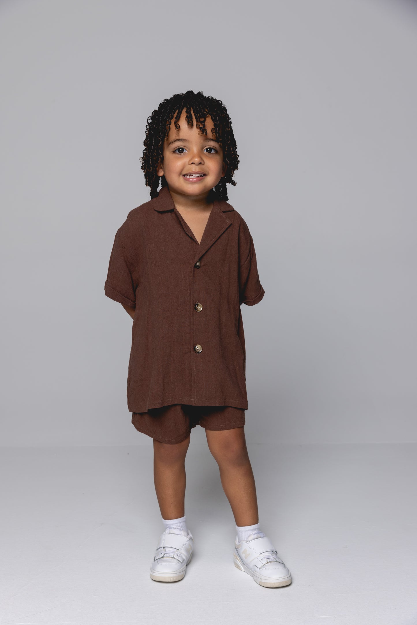 Linen Shirt & Short Set - Cocoa