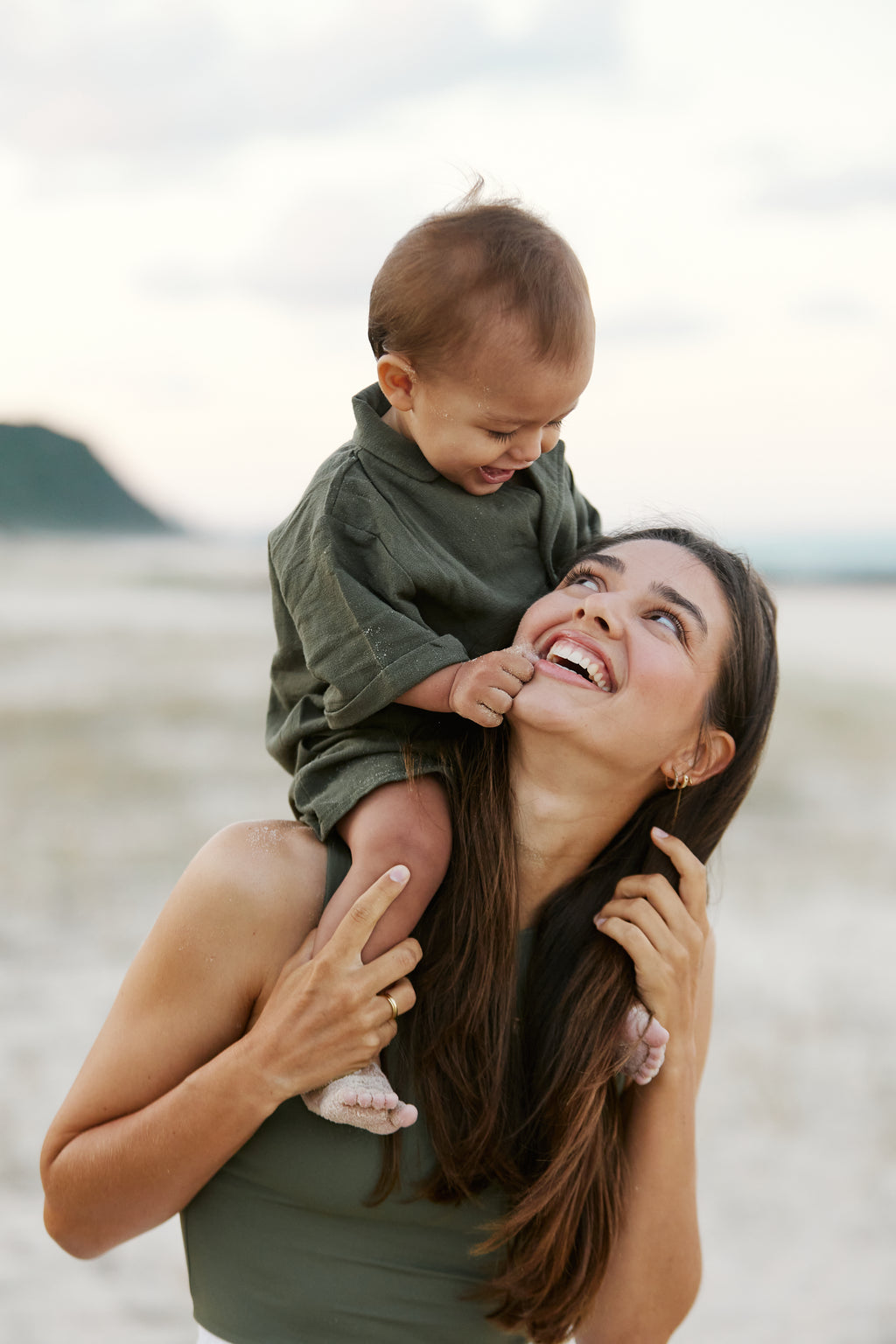 Linen Shirt & Short Set - Olive