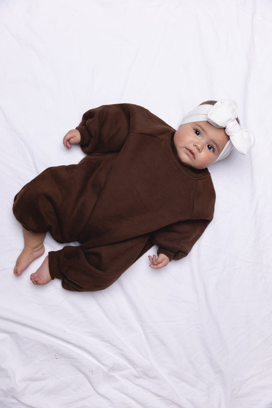 Tracksuit Romper - Choc