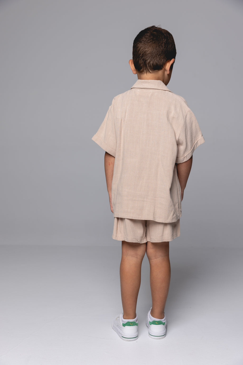 Linen Shirt & Short Set - Bone
