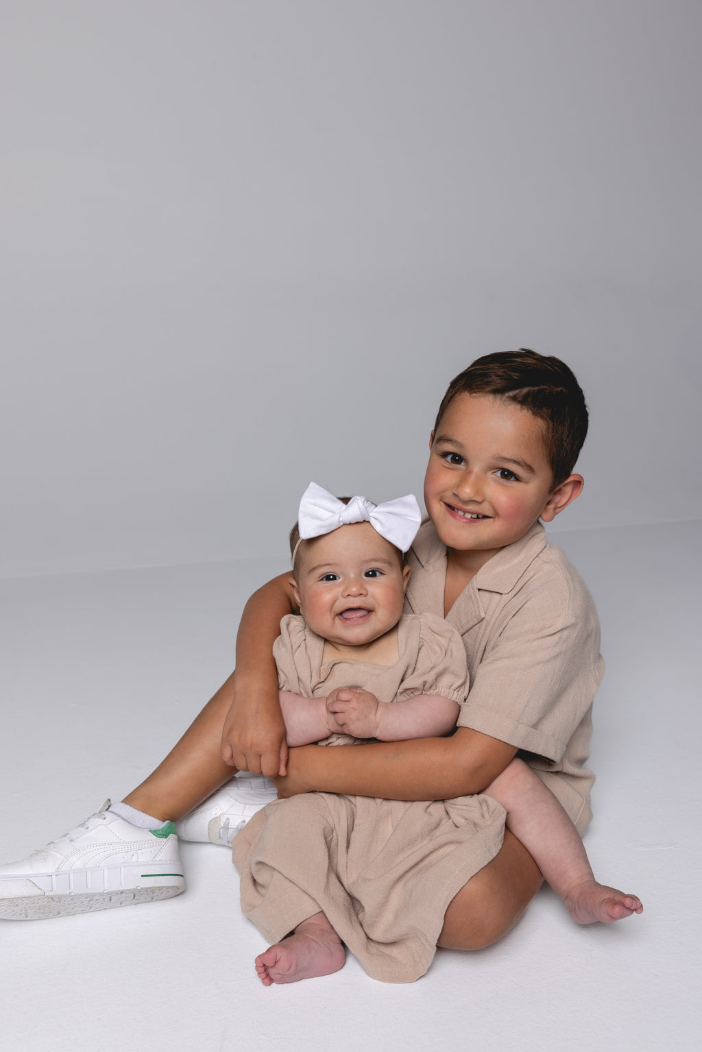 Linen Shirt & Short Set - Bone