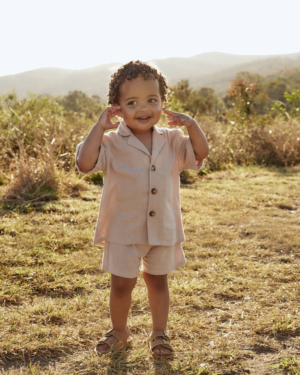 Linen Shirt & Short Set - Bone